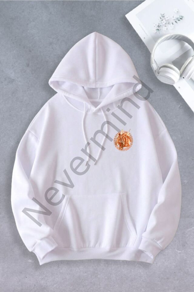 Unisex Damen Herren Tiger Print Oversize Sweatshirt