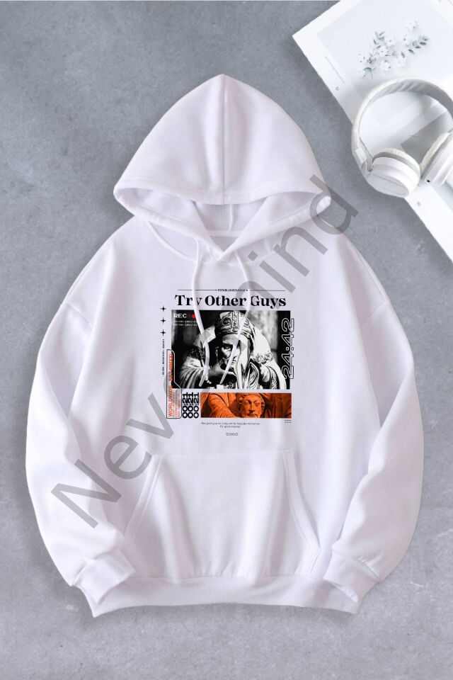 Unisex Women Men Try Othet Guys Printed Oversize Sweatshirt