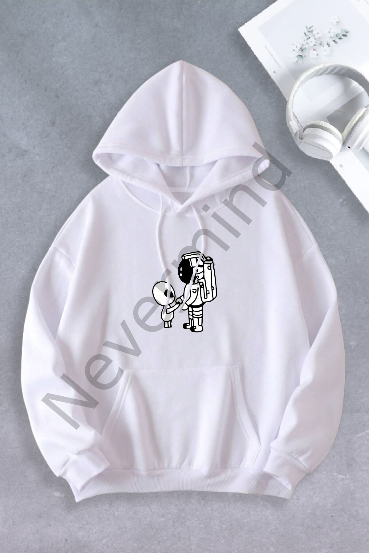 Unisex Damen Herren Space Astronaut Bedrucktes Oversize Sweatshirt