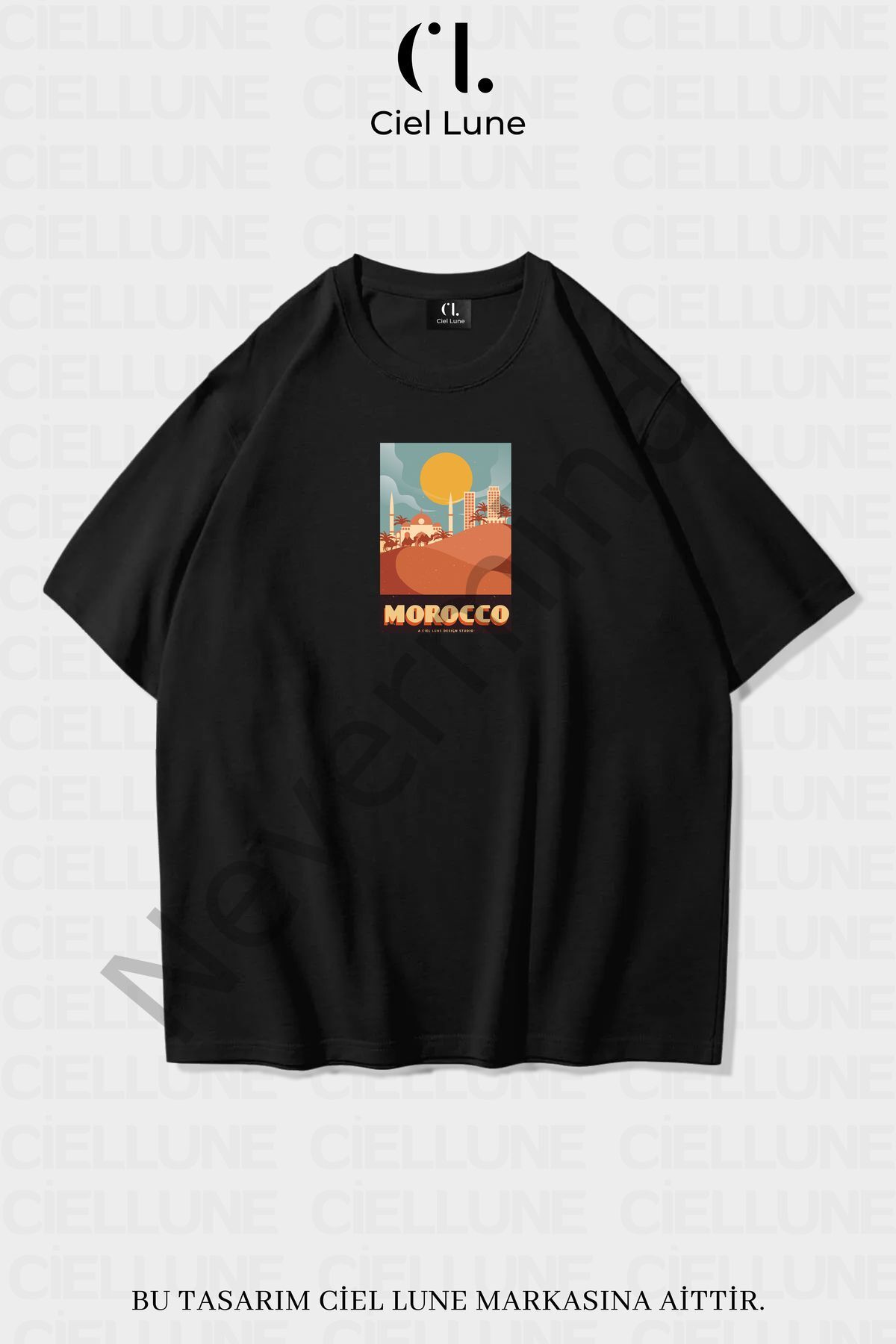 Unisex Women Men Morocco Printed Custom Design Oversize T-shirt