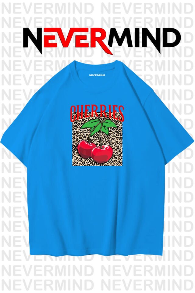 Unisex Cherry Printed Oversized T-shirt