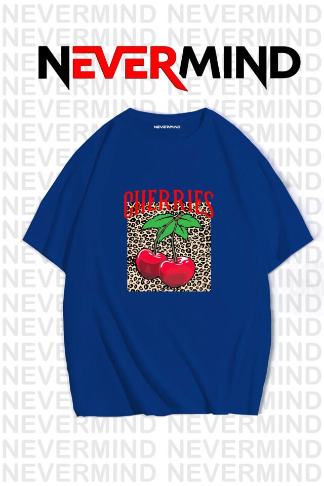 Unisex Cherry Printed Oversized T-shirt