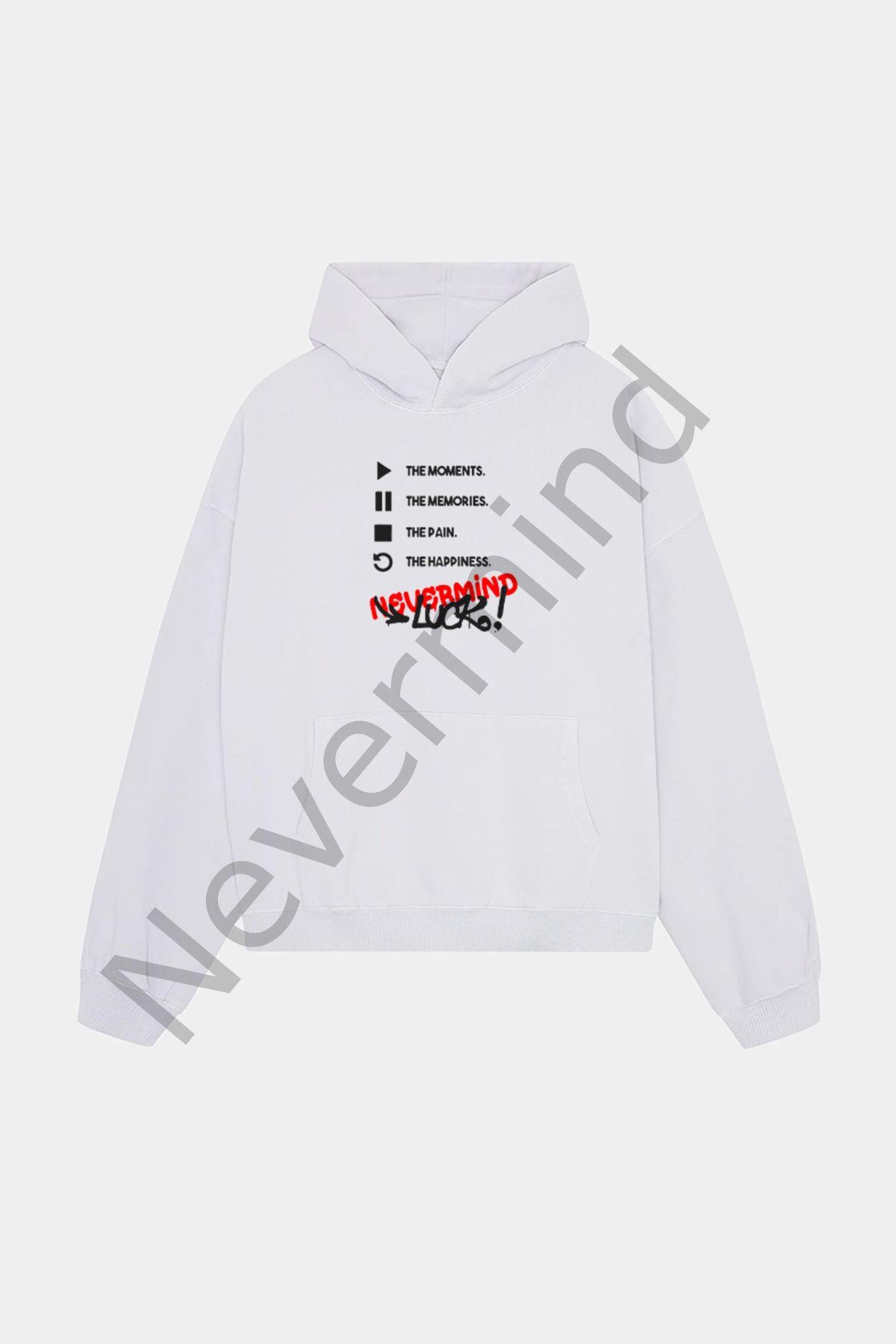 Unisex Hooded Sweatshirt - Oversized Hoodie with Luck Written