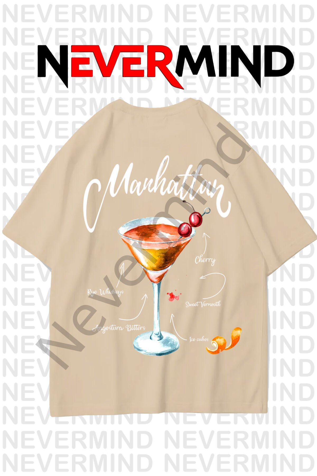Unisex Manhattan Cocktail Oversized T-Shirt