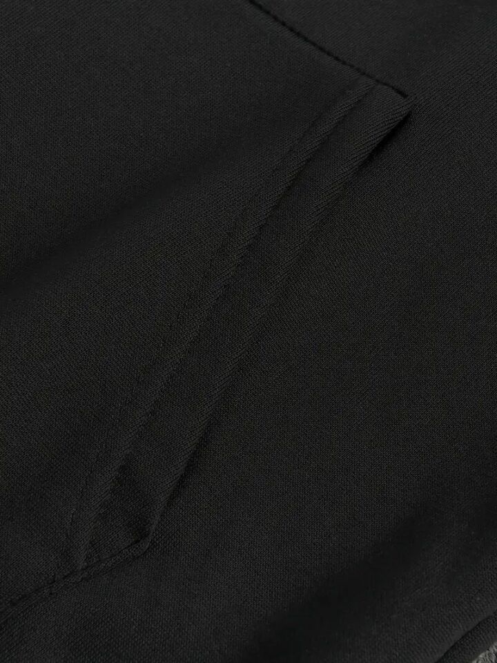 Unisex Oversize Kurt Baskılı Siyah Hoodie – Doğa ve Gece Temalı Streetwear Sweatshirt