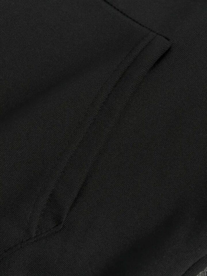 Unisex Oversize Gülümseyen Surat Baskılı Siyah Hoodie – Streetwear Tarz Kapüşonlu Sweatshirt