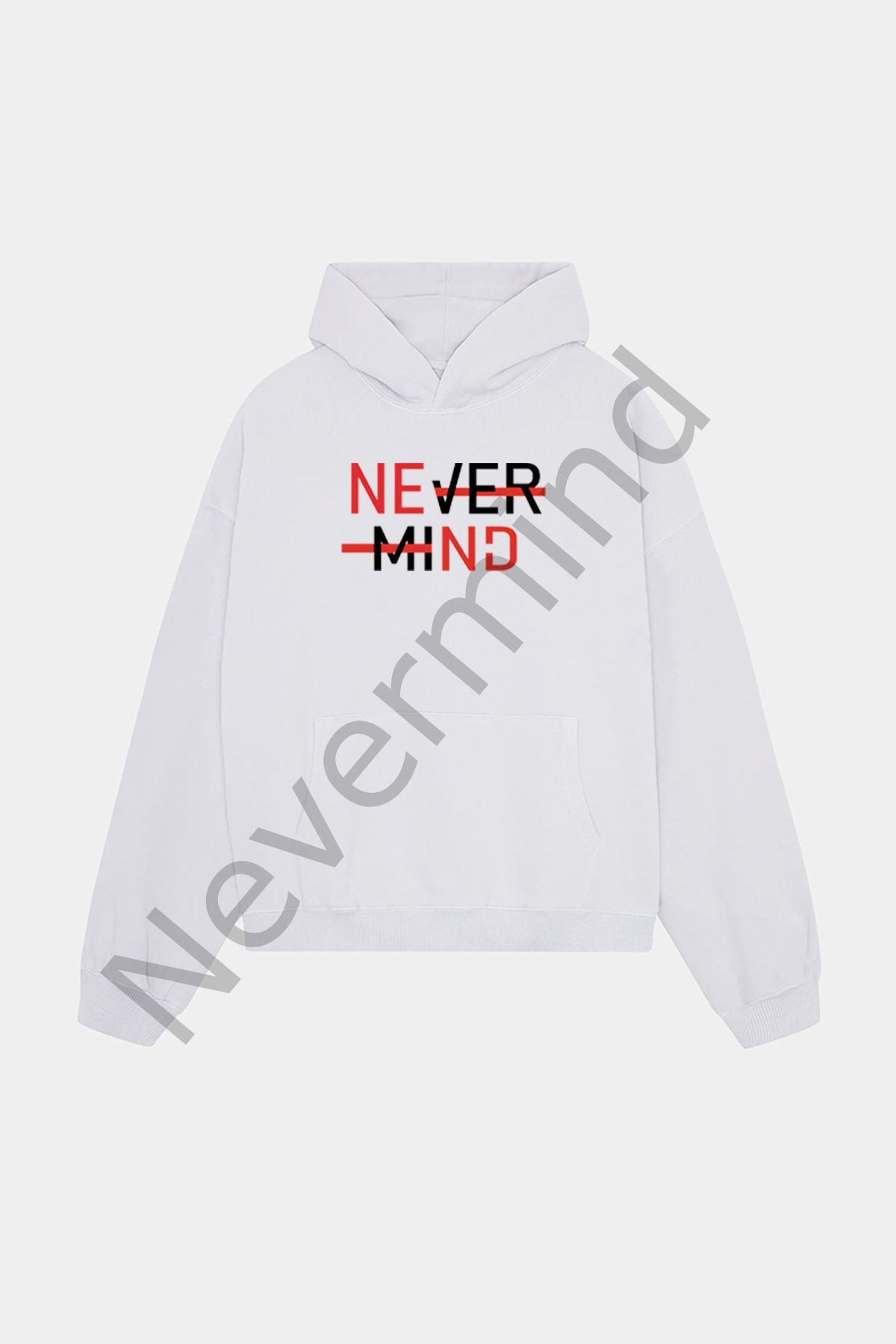 Nevermind Printed Hooded Sweatshirt - Unisex Oversize Hoodie