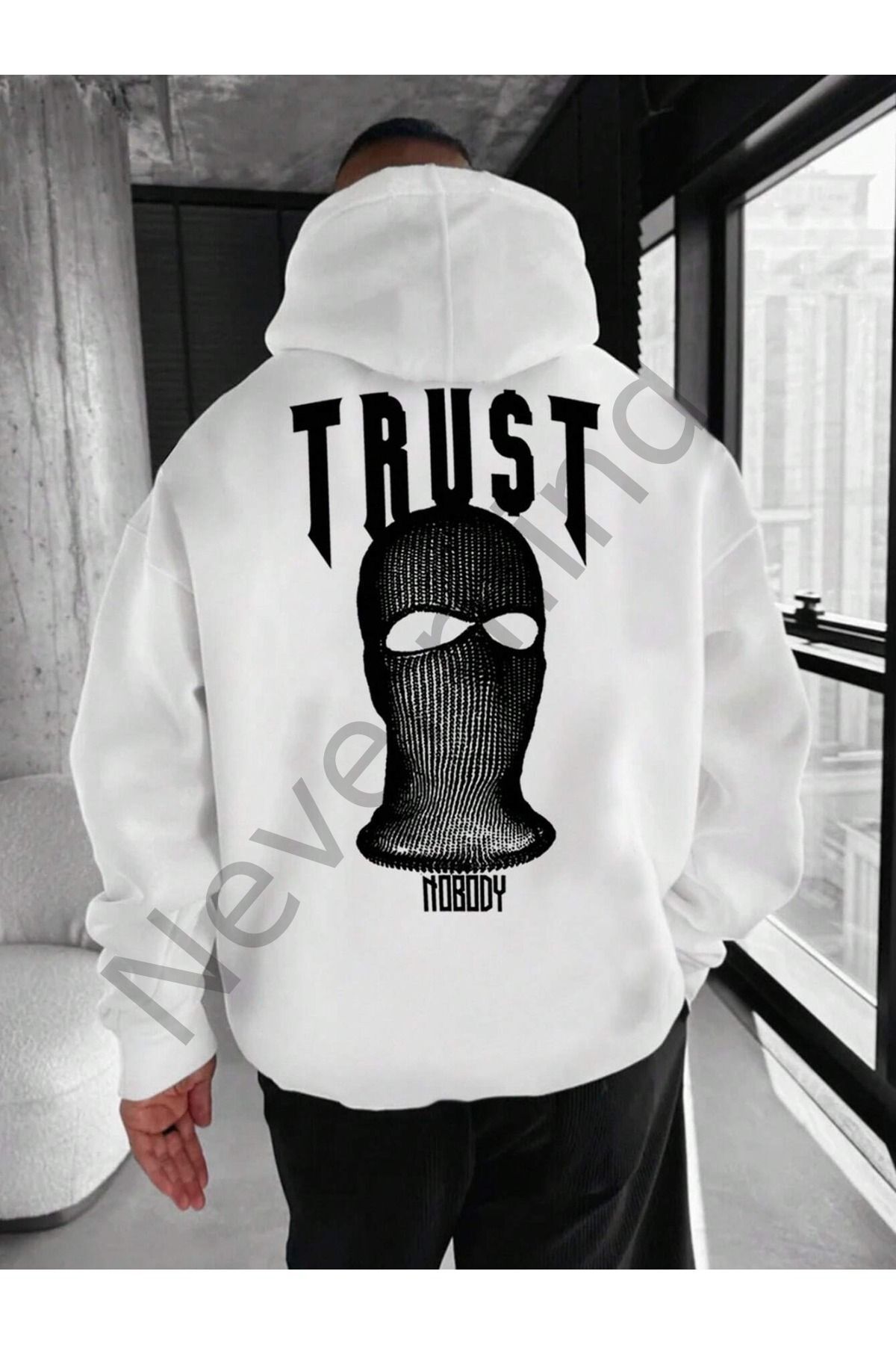 Unisex Trust Bedrucktes Oversize-Kapuzensweatshirt mit 3 Garnen