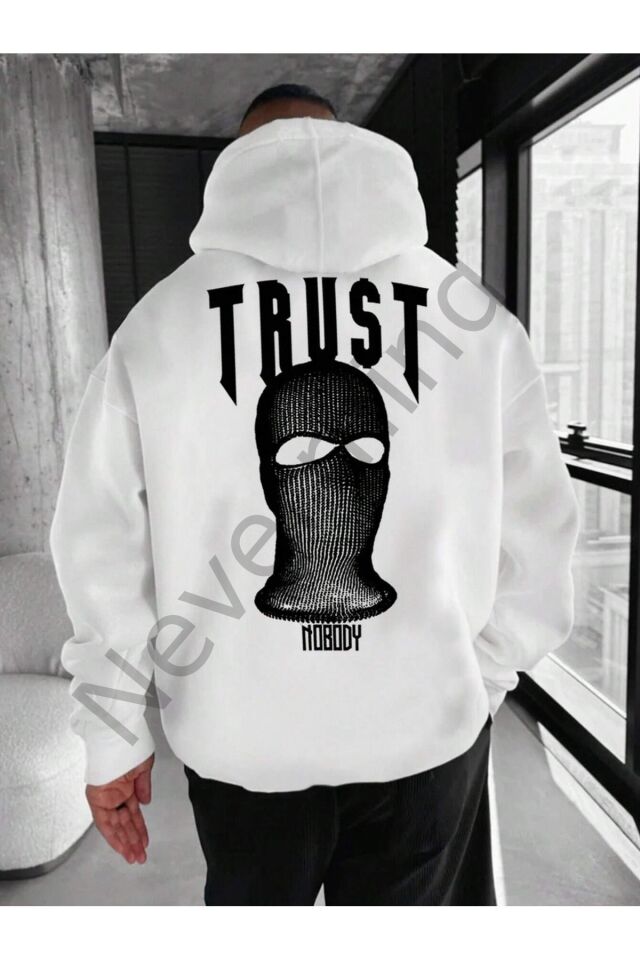 Unisex Trust Bedrucktes Oversize-Kapuzensweatshirt mit 3 Garnen