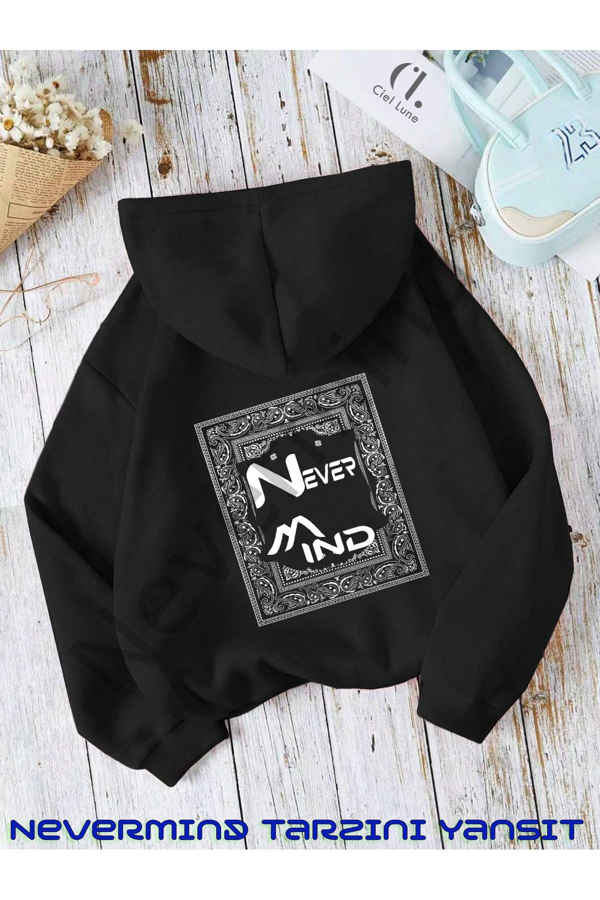 Unisex Teppich Regional bedruckt Oversize bedrucktes Kapuzensweatshirt 3 Garn