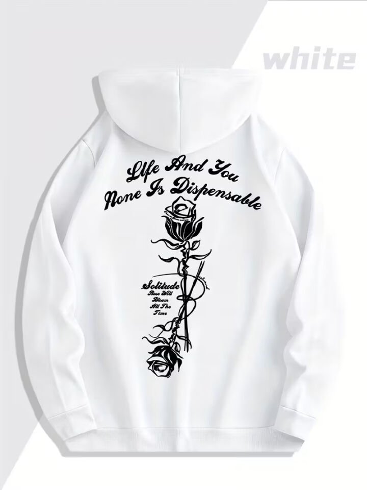 Sevgili Çift Kombini 2’li Gül ve Yazı Baskılı Unisex Sweatshirt – Romantik Tarz Oversize