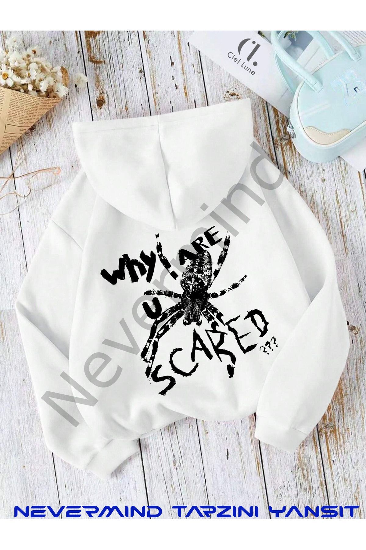 Unisex Oversized Printed Hooded Sweatshirt 3 Yarn