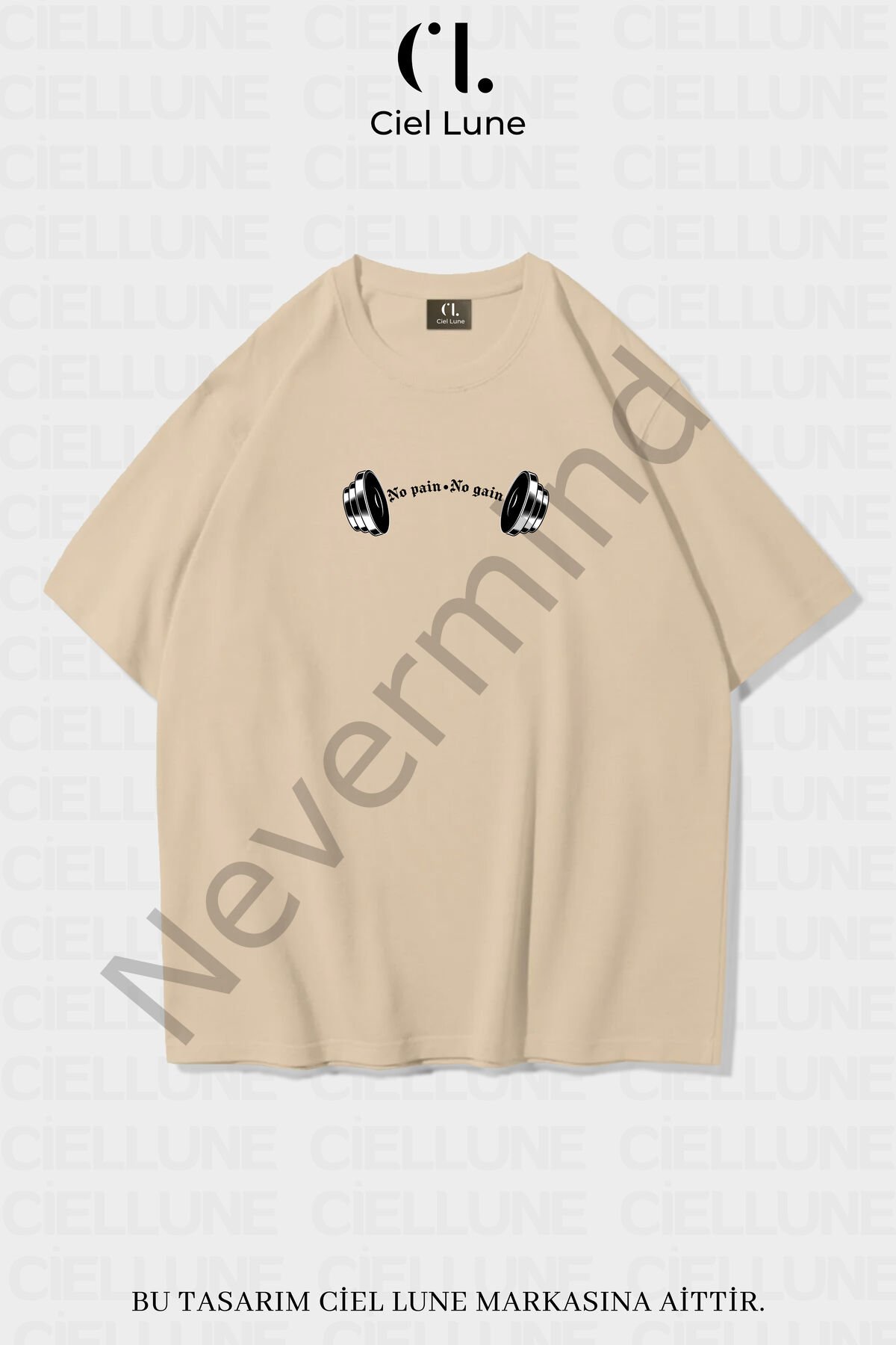 Unisex Women Men No Rain No Gain Printed Custom Design Oversize T-shirt