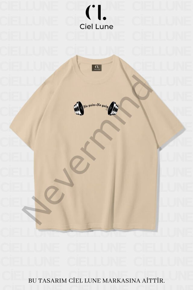 Unisex Women Men No Rain No Gain Printed Custom Design Oversize T-shirt