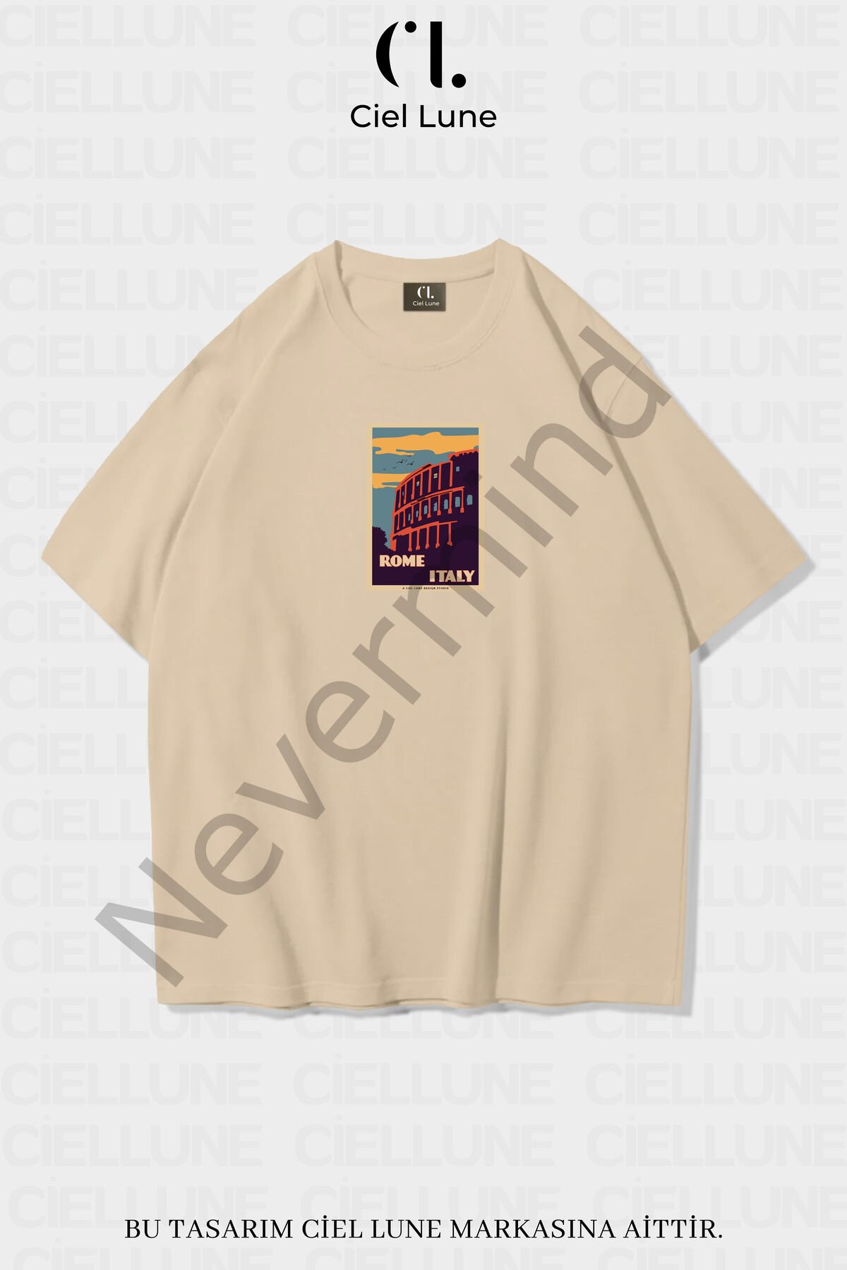 Unisex Women Men Rome Italy Printed Custom Design Oversize T-shirt