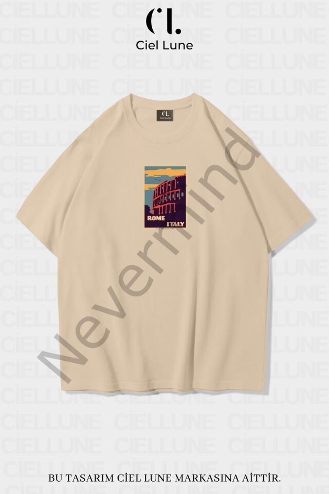 Unisex Women Men Rome Italy Printed Custom Design Oversize T-shirt
