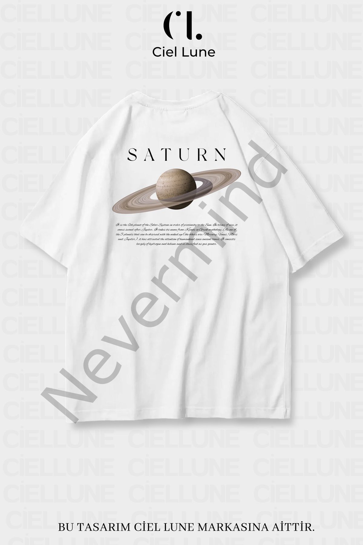 Unisex Women Men Saturn Printed Custom Design Oversize T-shirt