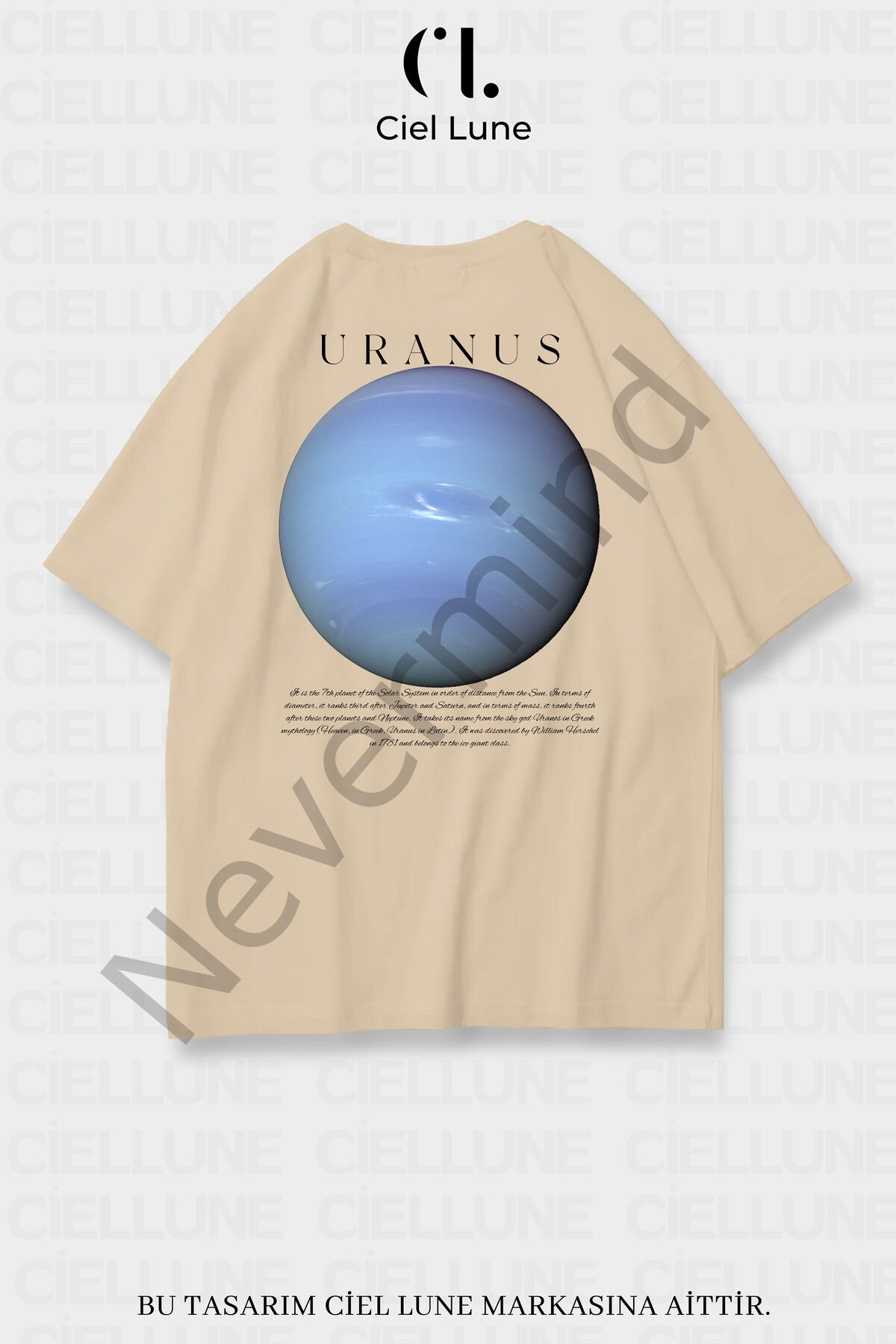 Unisex Women's Men's Uranus Printed Custom Design Oversize T-shirt