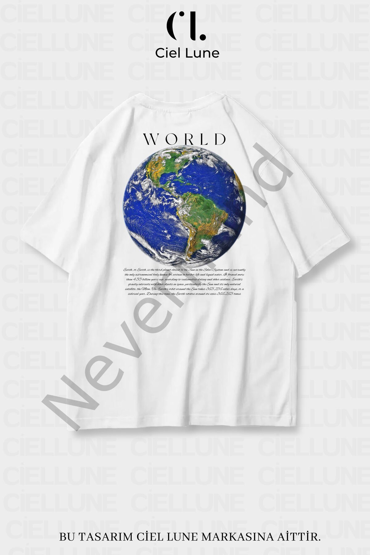 Unisex Women's Men's World Printed Custom Design Oversize T-shirt