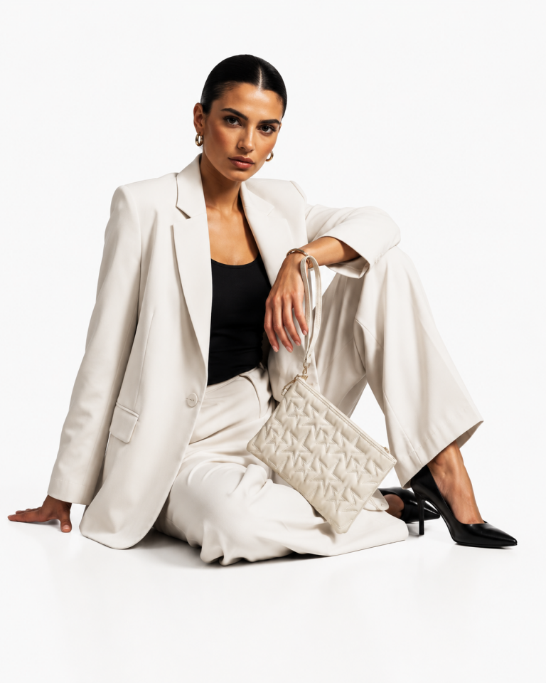 GLANZIA Stardust Ivory Portföy Çanta