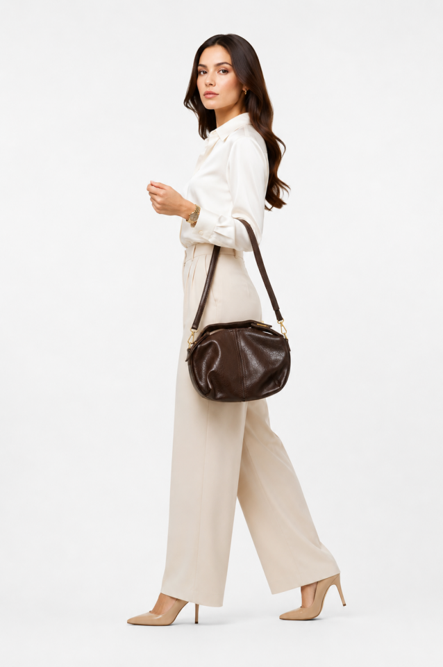 Aria Mocha Crossbody Bag