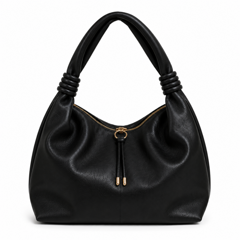 Elara Noir Hobo Bag