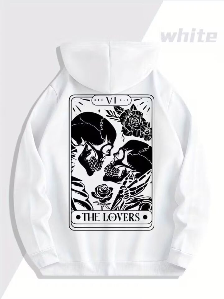Sevgili Çift Kombini 2’li The Lovers Baskılı Unisex Oversize Sweatshirt – Skull Aşk Tasarımı
