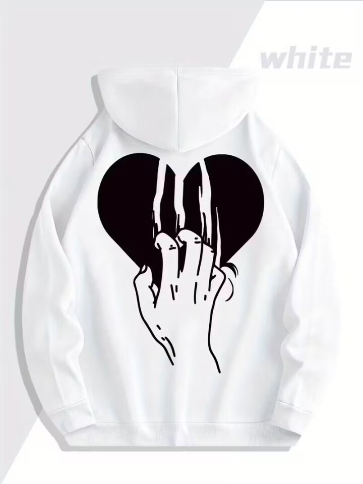 Sevgili Çift Kombini 2’li Kalp ve Pençe Desenli Unisex Sweatshirt – Cool Street Style