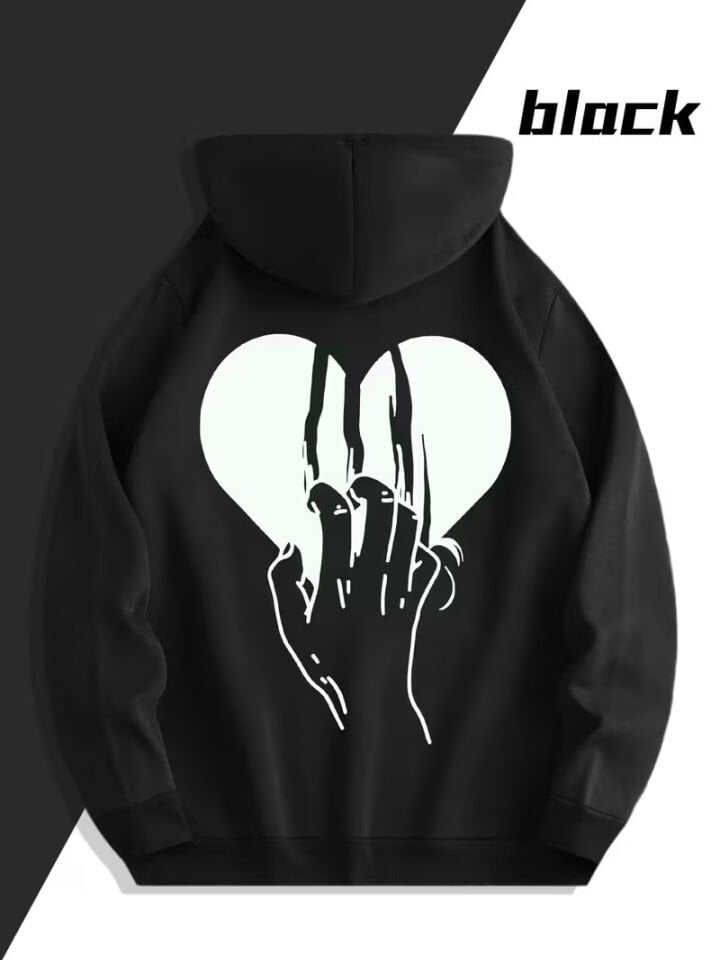 Sevgili Çift Kombini 2’li Kalp ve Pençe Desenli Unisex Sweatshirt – Cool Street Style